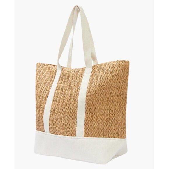 Show Me Your Mumu Sunseeker Tote Natural & Ivory Beach Bag OS - Picture 1 of 9